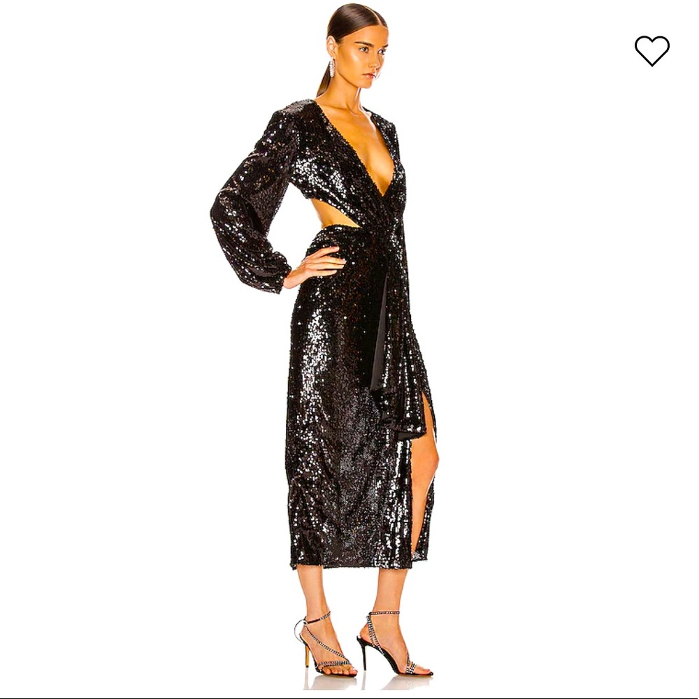 ALICE MCCALL Electric Orchid Gown in Black